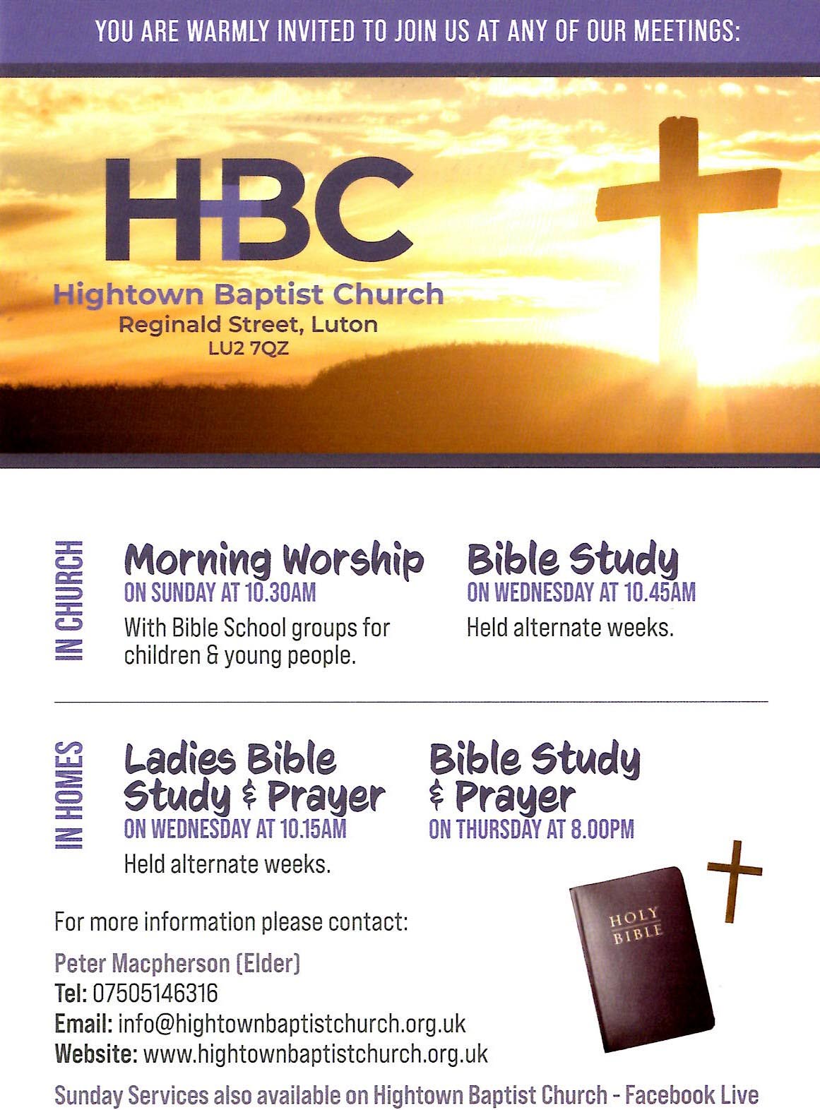 Hightown Baptist Church activities
